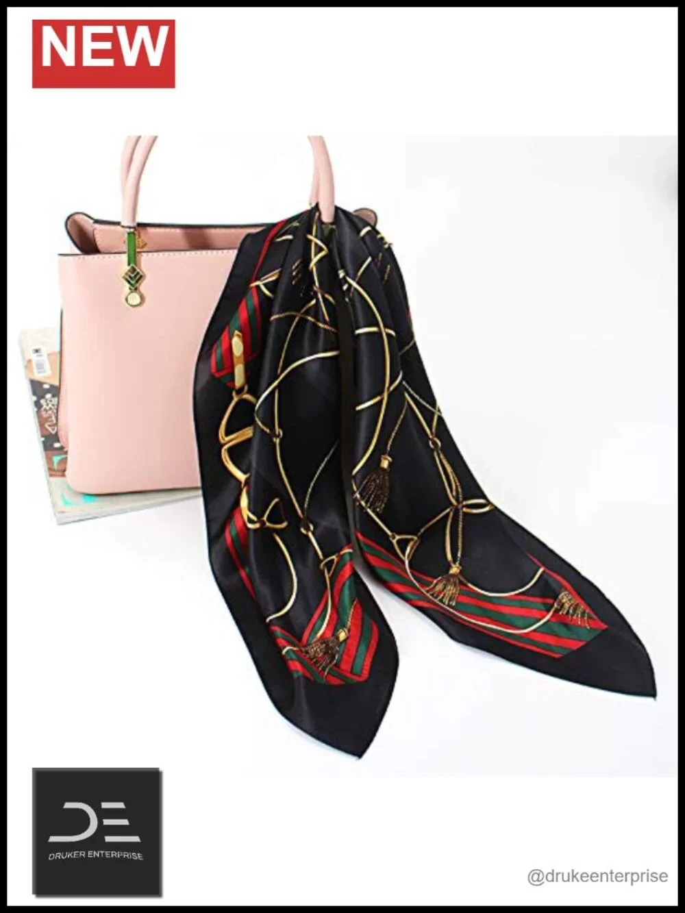 100% Mulberry Silk Square Neckerchief Scarf with Gift Box